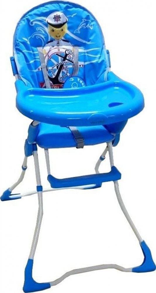 Baby Care Scaun de masa pentru copii CH Albastru Micul Marinar pliabil centura de siguranta sezut comfortabil masuta detasabila