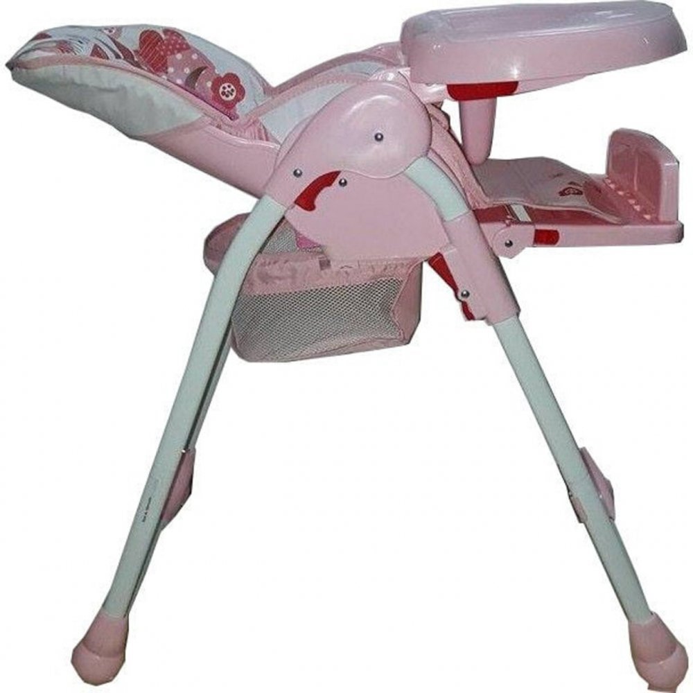 Baby Care Scaun de masa pentru copii Roz reglabil in 3 trepte pliabil centura de siguranta sezut confortabil masuta detasabila