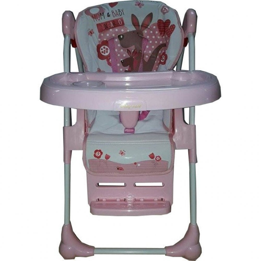 Baby Care Scaun de masa pentru copii Roz reglabil in 3 trepte pliabil centura de siguranta sezut confortabil masuta detasabila