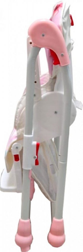 Baby Care Scaun de masa pentru copii si bebe CC Animalute Roz reglabil in 3 trepte Pliabil Centura de siguranta Sezut confortabil Masuta detasabila Pozitie somn Cosulet de depozitare