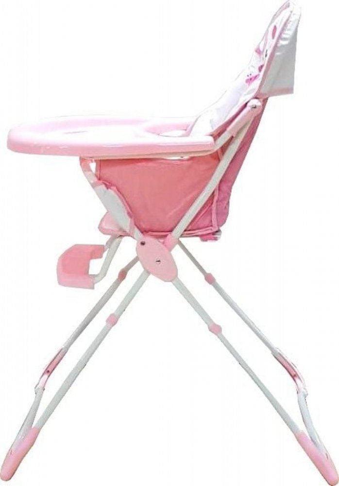 Baby Care Scaun de masa pentru copii si bebe CH Pliabil Centura de siguranta Sezut confortabil Masuta detasabila Model Cangur Roz