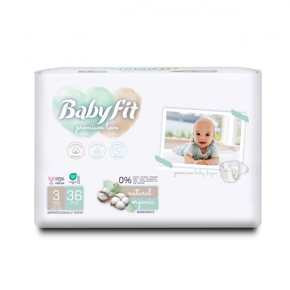 BABY FIT Scutece bebelusi nr. 3 Midi x 36 buc Eco