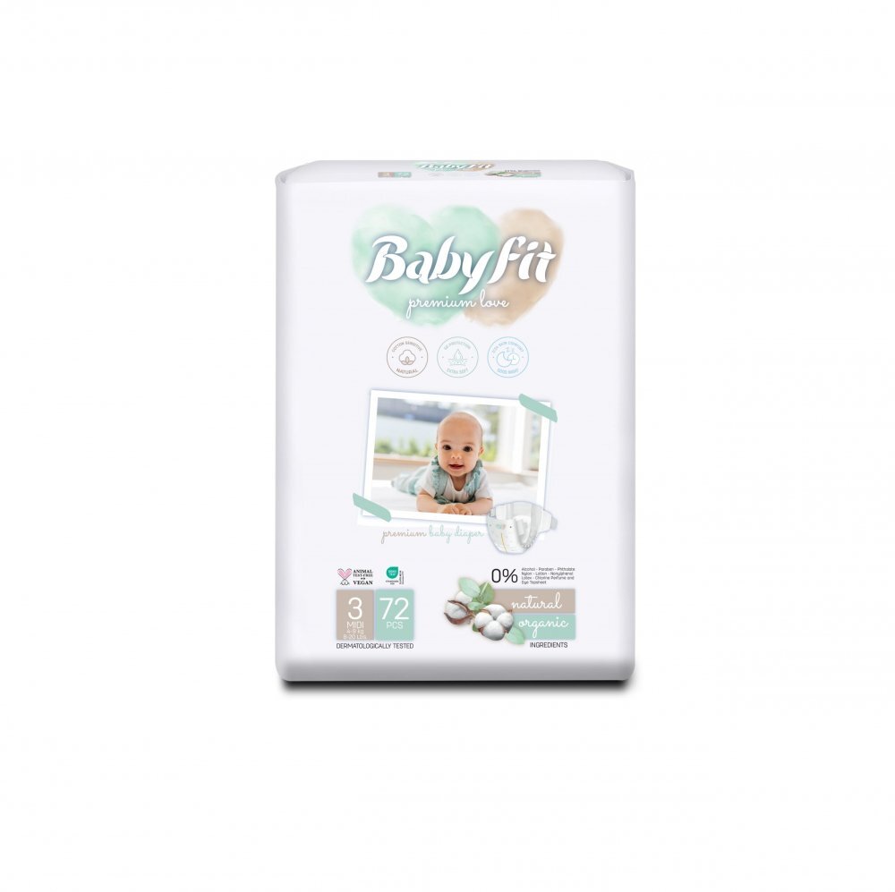 BABY FIT Scutece bebelusi nr. 3 Midi x 72 buc