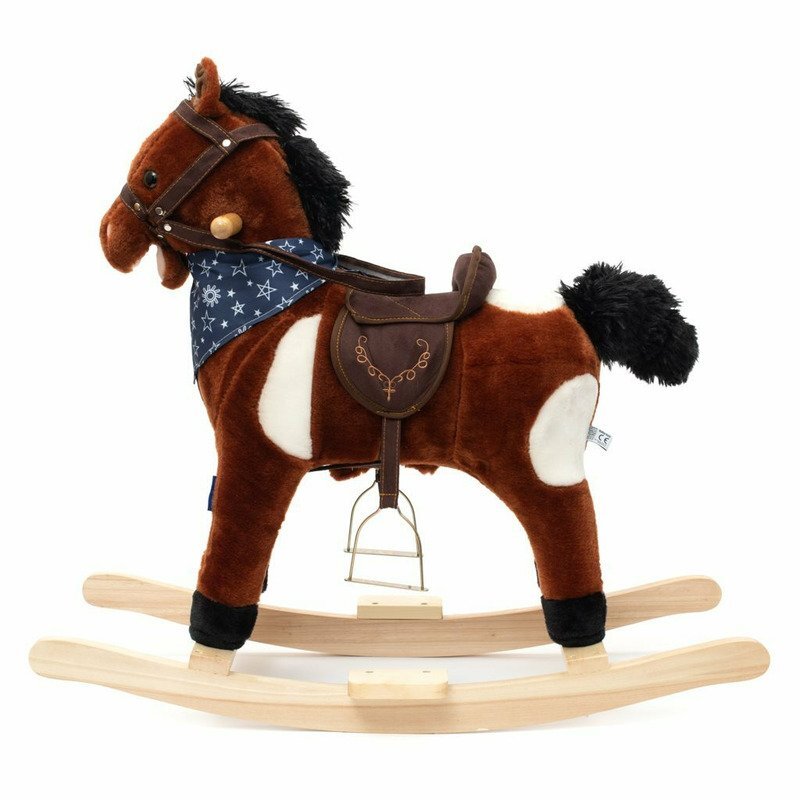 BABY MIX Calut balansoar din plus cu melodie de cowboy si efect de galop Arthur maro deschis