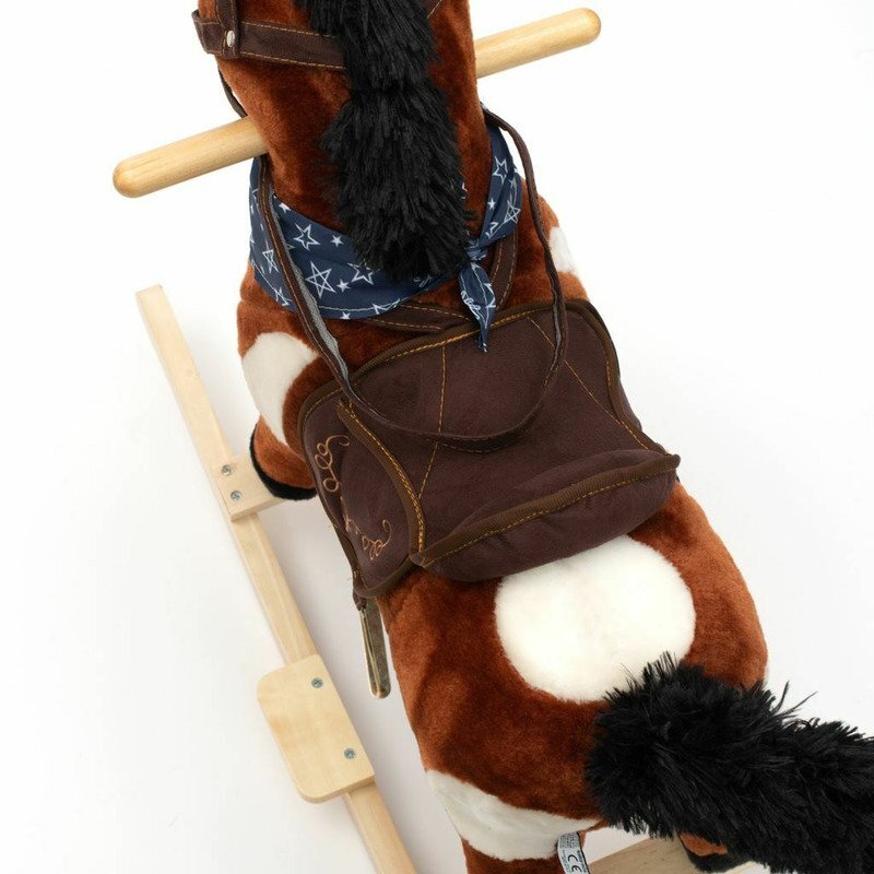 BABY MIX Calut balansoar din plus cu melodie de cowboy si efect de galop Arthur maro deschis