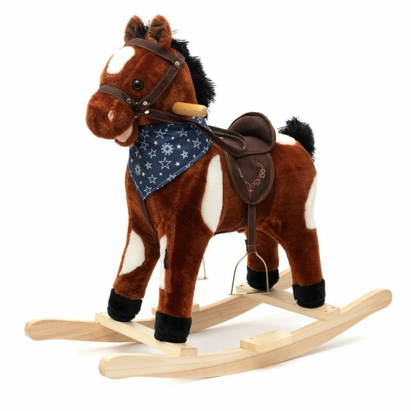 BABY MIX Calut balansoar din plus cu melodie de cowboy si efect de galop Arthur maro deschis