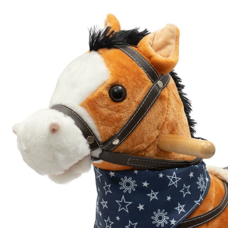 BABY MIX Calut balansoar din plus cu melodie de cowboy si efect de galop maro deschis