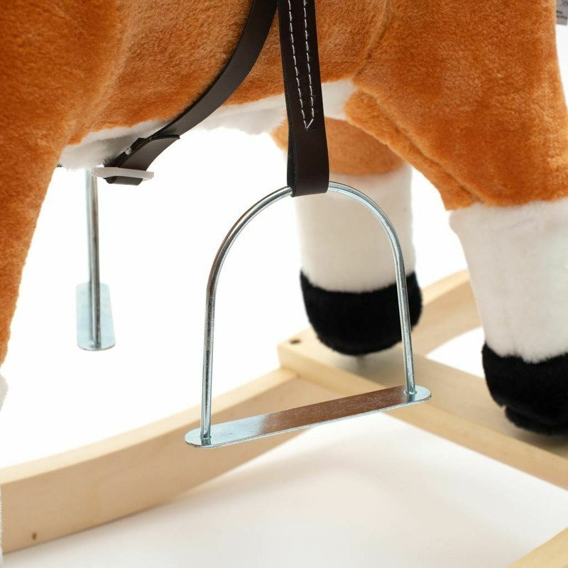 BABY MIX Calut balansoar din plus cu melodie de cowboy si efect de galop maro deschis