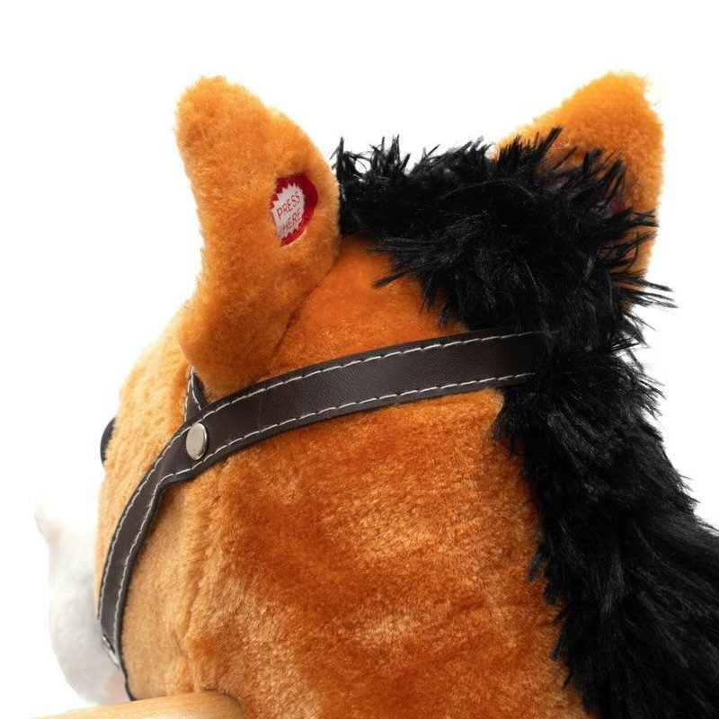 BABY MIX Calut balansoar din plus cu melodie de cowboy si efect de galop maro deschis