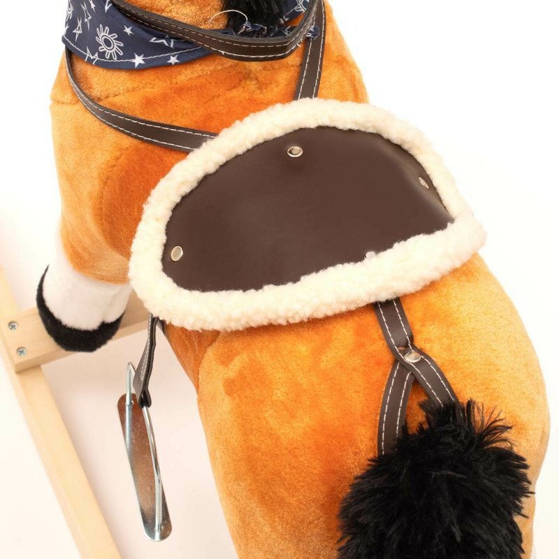 BABY MIX Calut balansoar din plus cu melodie de cowboy si efect de galop maro deschis