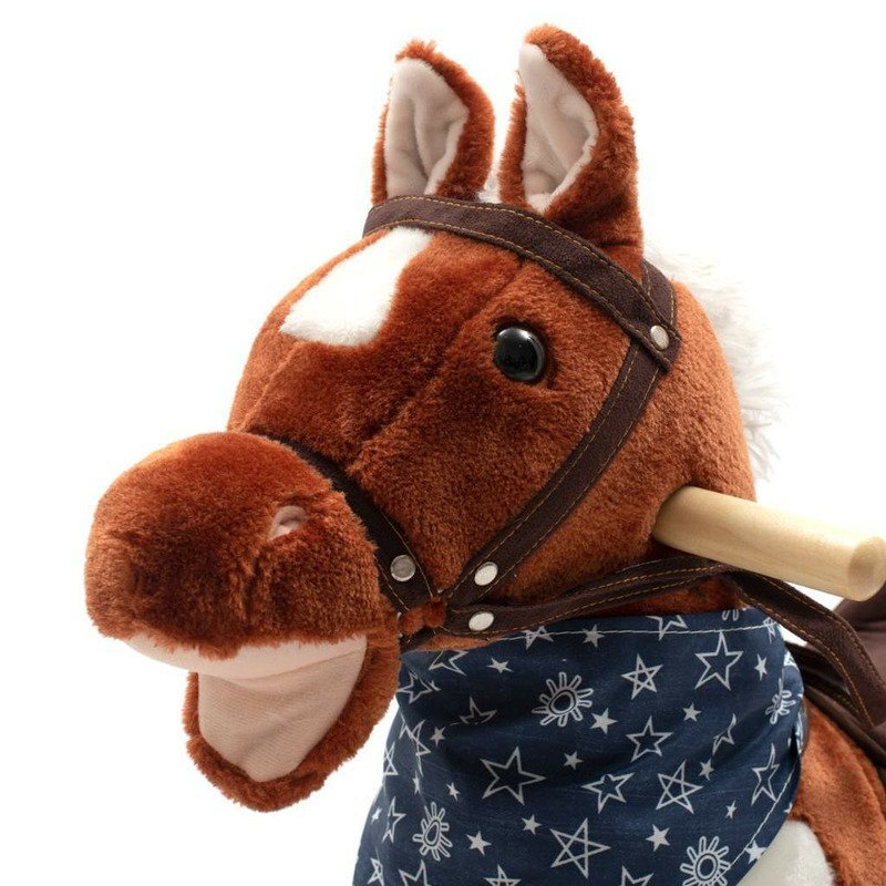 BABY MIX Calut balansoar din plus cu melodie de cowboy si efect de galop Maro inchis