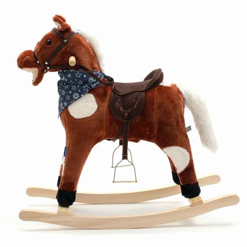 BABY MIX Calut balansoar din plus cu melodie de cowboy si efect de galop Maro inchis