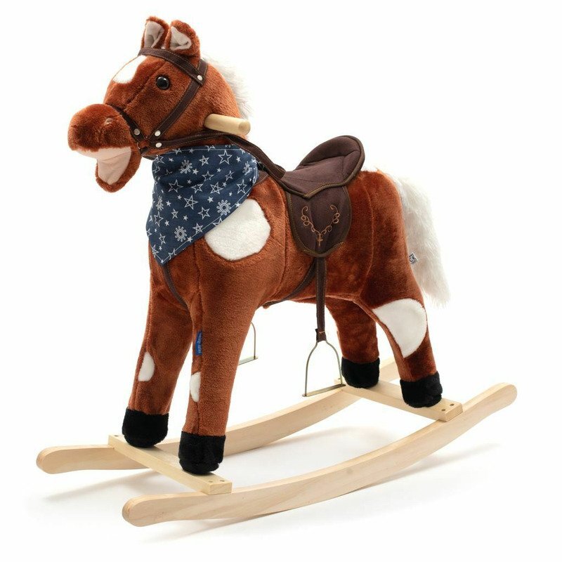 BABY MIX Calut balansoar din plus cu melodie de cowboy si efect de galop Maro inchis