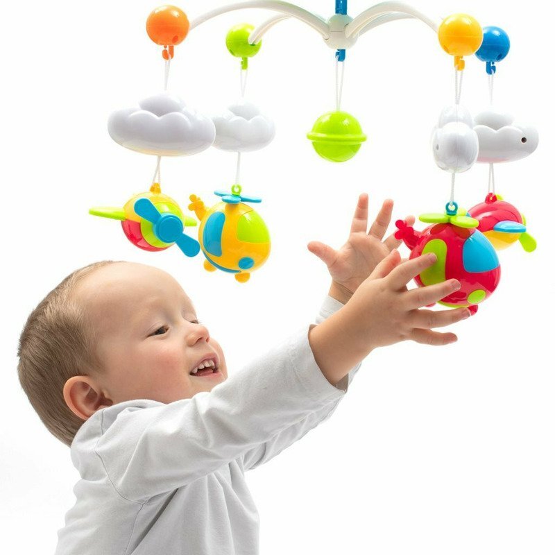 BABY MIX Carusel muzical pentru patut bebelusi Blue