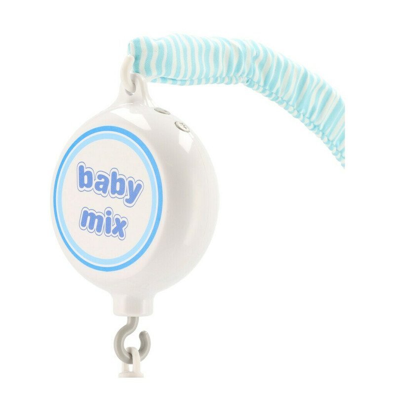 BABY MIX Carusel muzical pentru patut cu 5 jucarii din plus Elephants and foxes