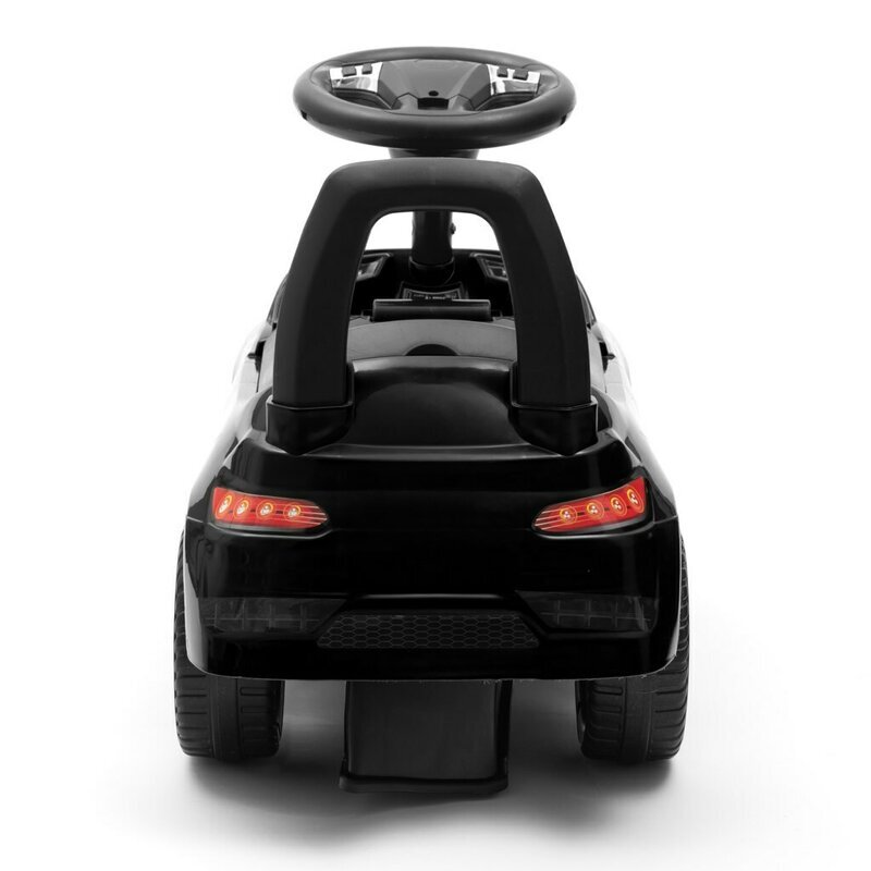 BABY MIX Masinuta de impins Racer Black cu sunete suport jucarii sub sezut si spatar confortabil 12 luni+ greutate admisa 25 km