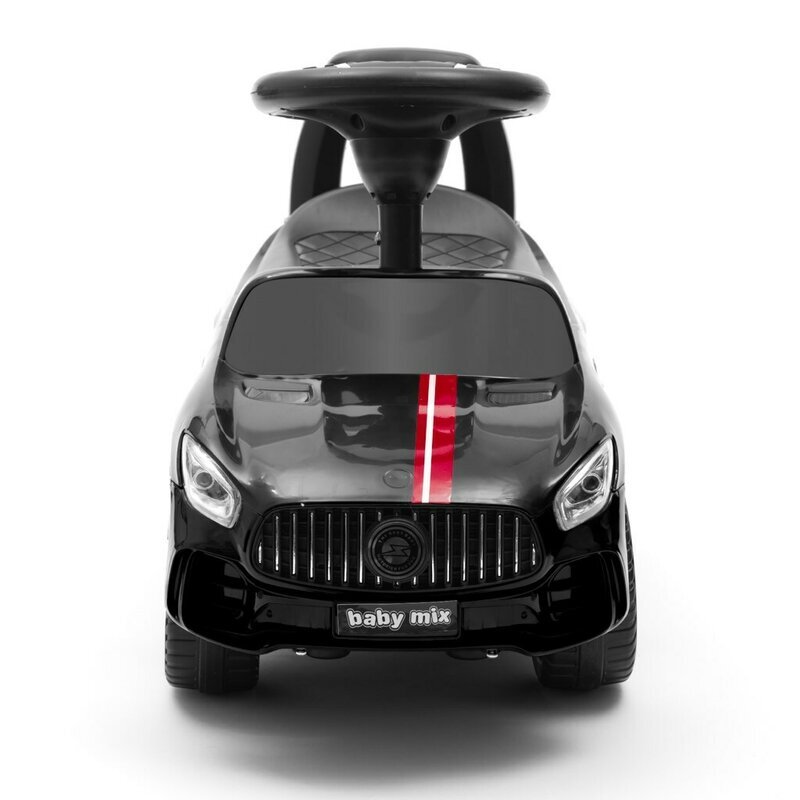 BABY MIX Masinuta de impins Racer Black cu sunete suport jucarii sub sezut si spatar confortabil 12 luni+ greutate admisa 25 km