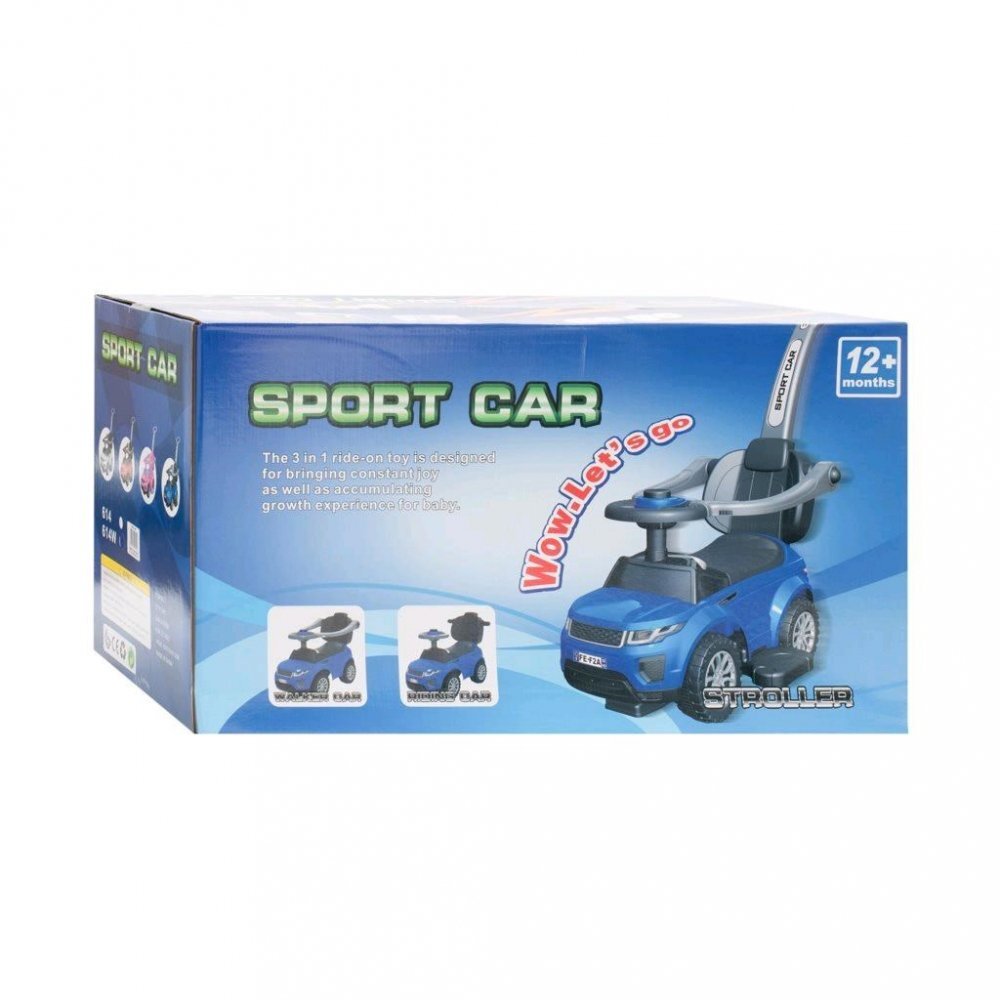 BABY MIX Masinuta fara pedale transformabila 3in1 cu maner parental detasabilbara de siguranta suport picioaresistem antirasturnarespatiu de depozitareroti EVA si muzica Sport Car SUV Pink