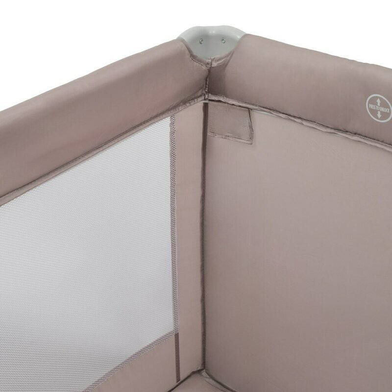 BABY MIX Patut pliabil Beige cu doua nivele 120x60 cm intrare laterala cu fermoar 2 roti