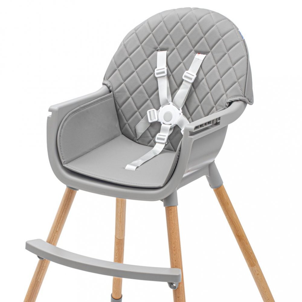 BABY MIX Scaun de masa 2in1 transformabil in scaunel clasic cu cos pentru accesoriihusa detasabilatavita dubla detasabilacentura de siguranta si suport picioare Freja Wooden Dark Grey