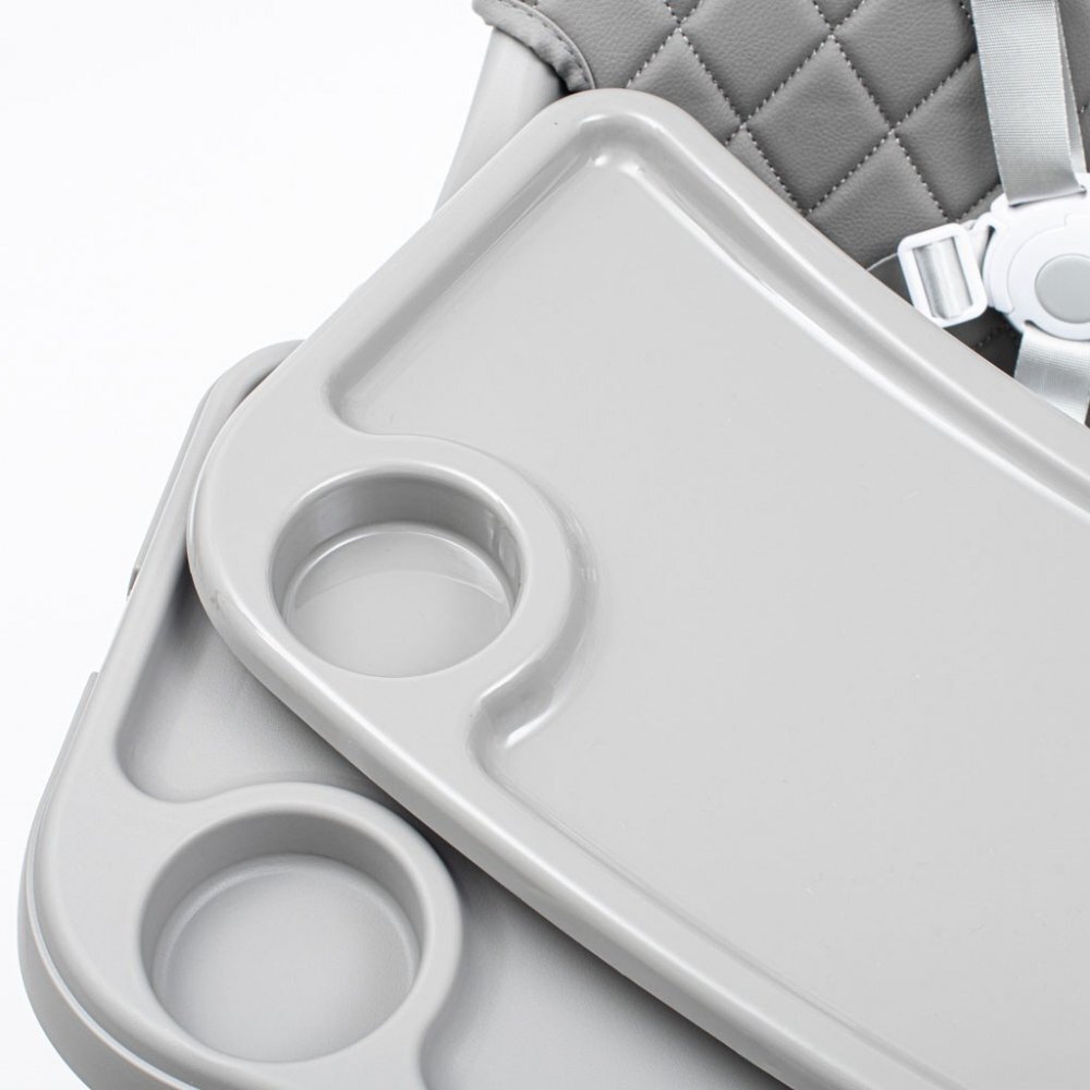 BABY MIX Scaun de masa 2in1 transformabil in scaunel clasic cu cos pentru accesoriihusa detasabilatavita dubla detasabilacentura de siguranta si suport picioare Freja Wooden Dark Grey