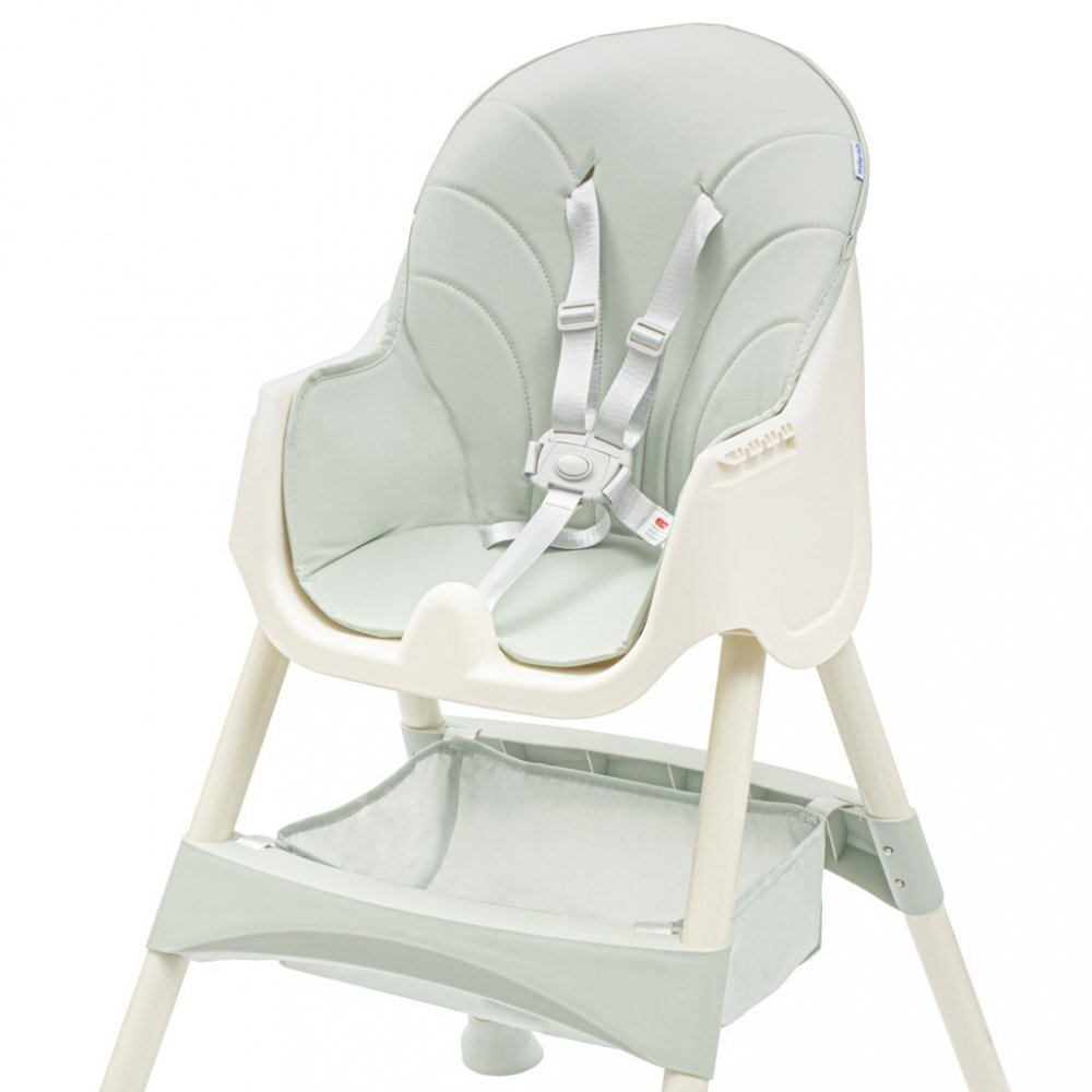 BABY MIX Scaun de masa 2in1 transformabil in scaunel clasic cu cos pentru accesoriihusa detasabilatavita dubla detasabilacentura de siguranta si suport picioare Nora Dusty Green