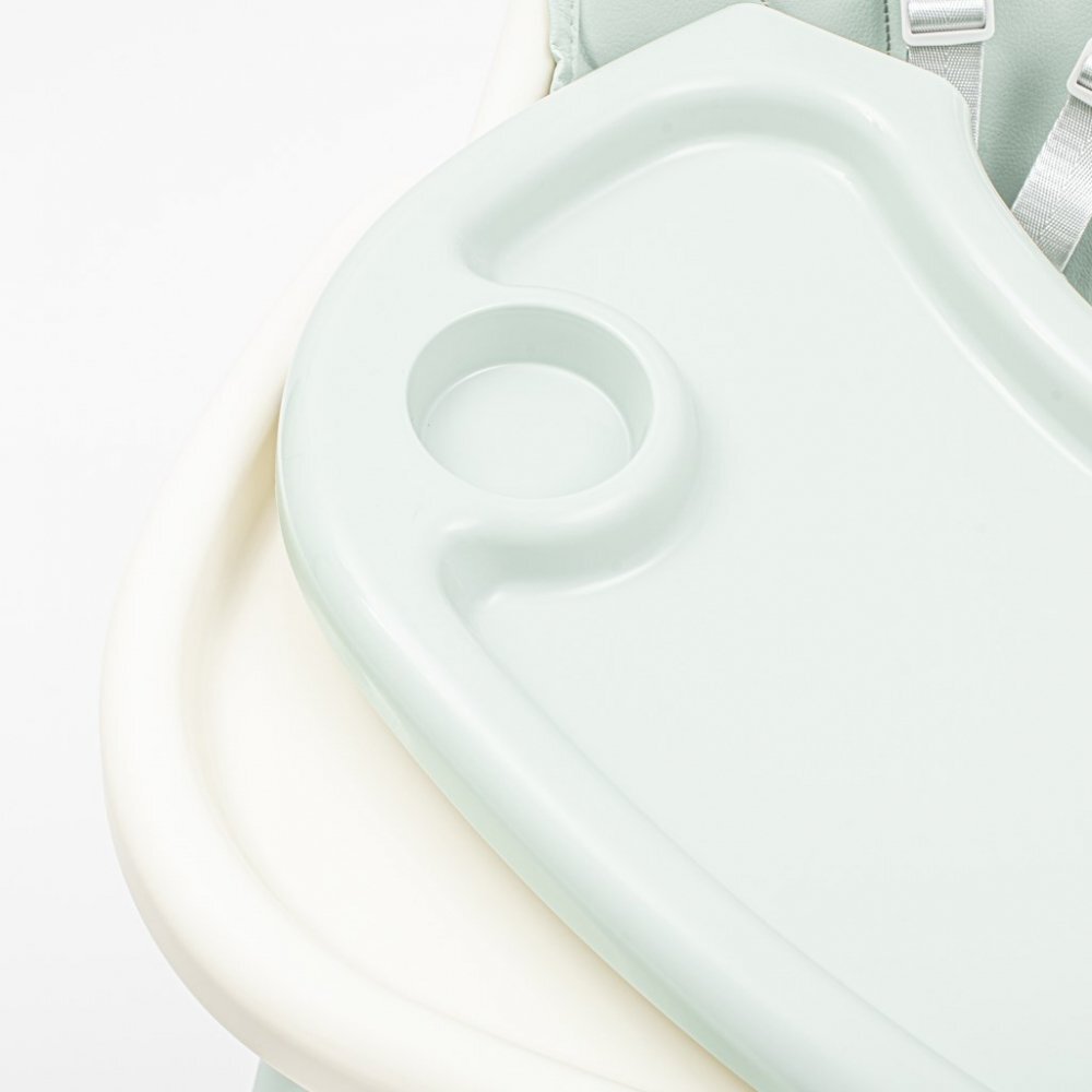 BABY MIX Scaun de masa 2in1 transformabil in scaunel clasic cu cos pentru accesoriihusa detasabilatavita dubla detasabilacentura de siguranta si suport picioare Nora Dusty Green