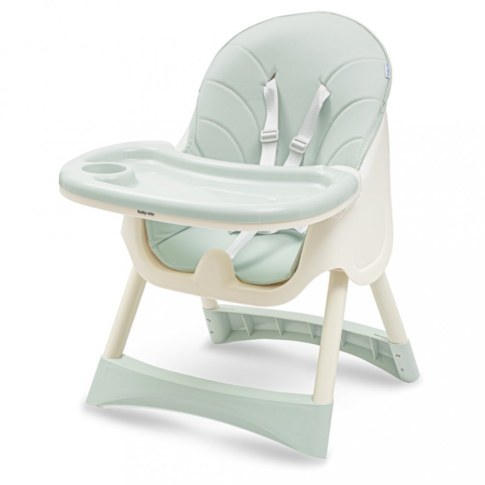 BABY MIX Scaun de masa 2in1 transformabil in scaunel clasic cu cos pentru accesoriihusa detasabilatavita dubla detasabilacentura de siguranta si suport picioare Nora Dusty Green