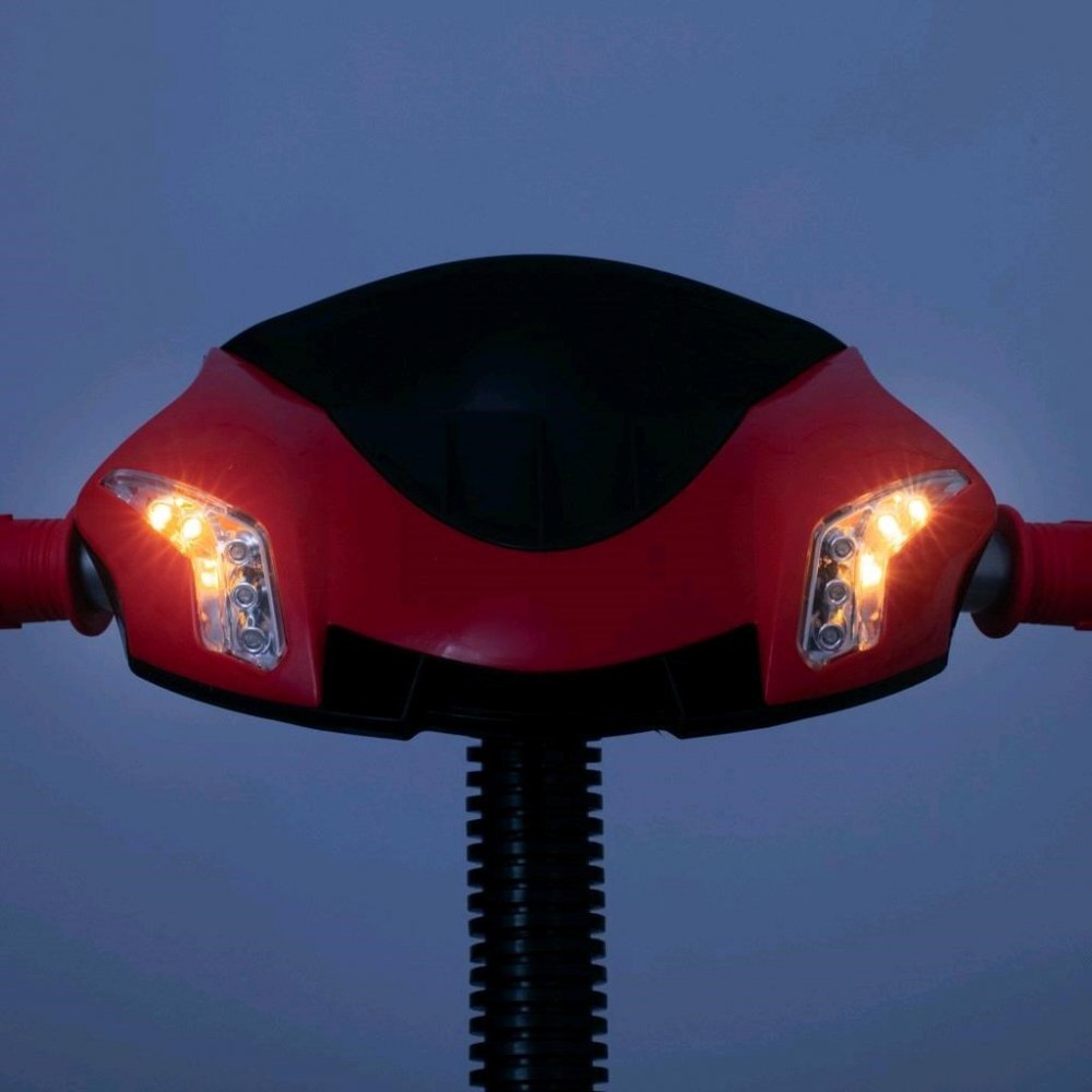 BABY MIX Tricicleta pentru copii Lux Trike Red cu lumini LEDpanou cu muzica si sunetespatar reglabil in 3 pozitiisuport pentru picioare pliabilmaner parental cu control al directieiroti din spuma EVAcos pentru cumparaturi si copertina