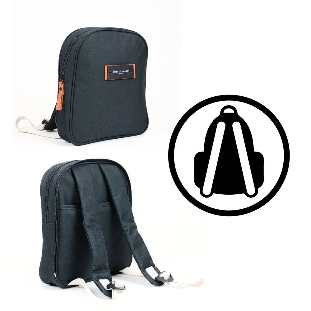 BABY ON BOARD Geanta de infasat Square Duo black