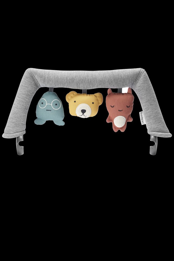 BabyBjorn Balansoar Bliss Light Grey 3D Jersey cu bara de jucarii