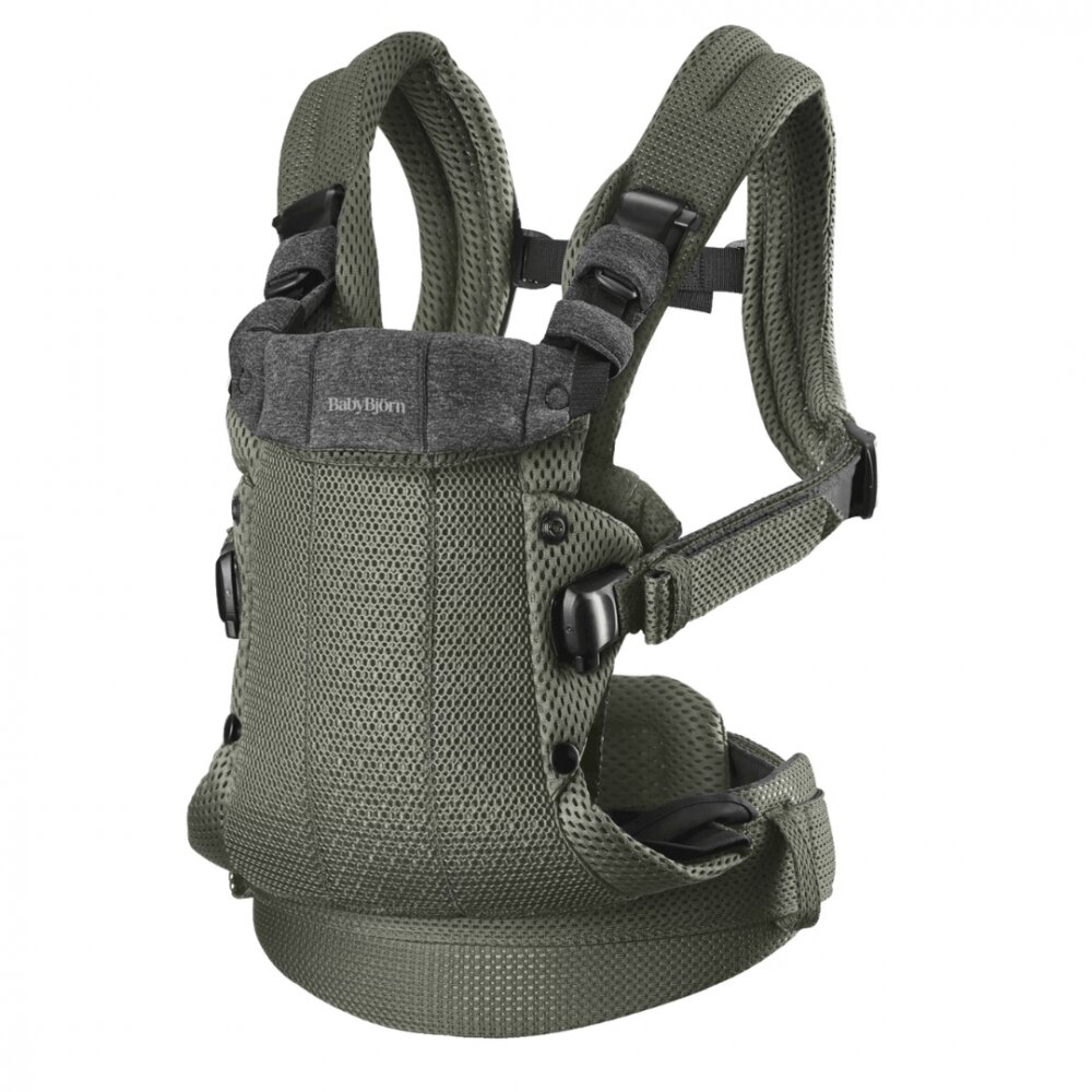 BabyBjorn Marsupiu anatomic cu multiple pozitii de purtare colectia Harmony 3D Mesh Dark Green