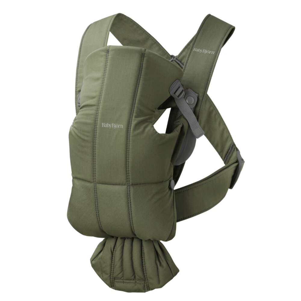 BabyBjorn Marsupiu anatomic Mini cu pozitii multiple de purtare Dark Green Tesatura