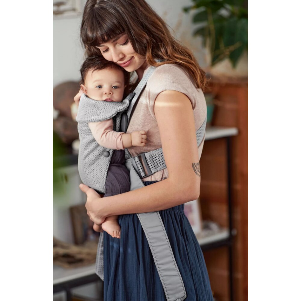 BabyBjorn Marsupiu Mini cu multiple pozitii de purtare Grey 3D Mesh