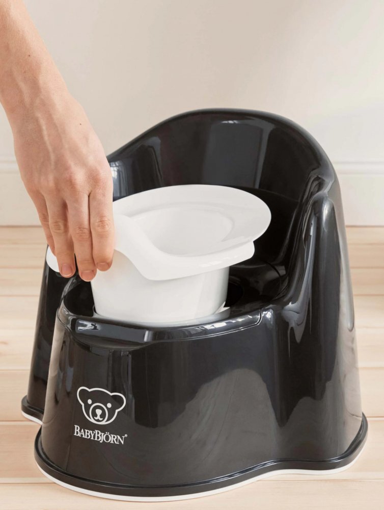 BabyBjorn Olita cu protectie spate Potty Chair BlackWhite