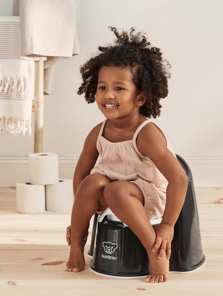 BabyBjorn Olita cu protectie spate Potty Chair BlackWhite