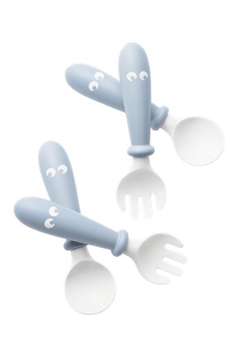 BabyBjorn Set lingurite si furculite pentru bebelusi 4 bucati Powder Blue