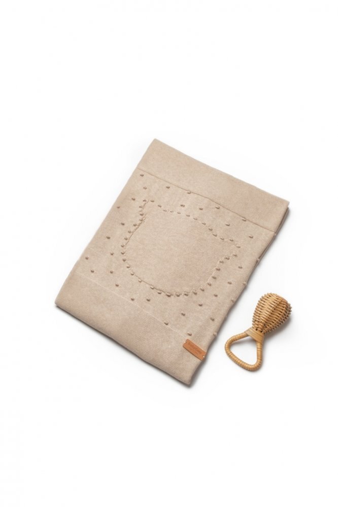 BabyCosy Paturica cu ursulet pentru nou nascut 100 bumbac organic TeddyBear maro