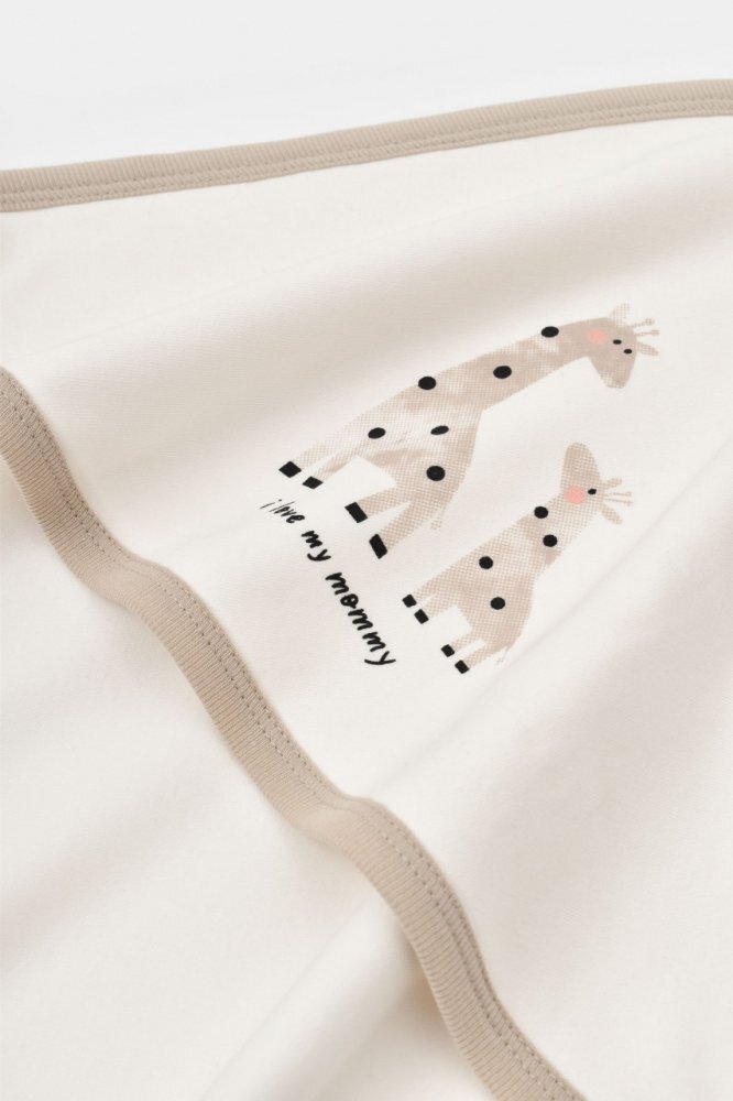 BabyCosy Paturica din bumbac organic Girafa Ecru 85X85 cm