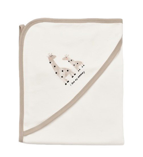 BabyCosy Paturica din bumbac organic Girafa Ecru 85X85 cm