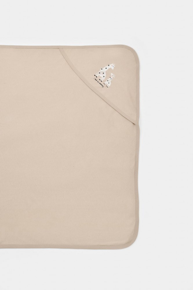 BabyCosy Paturica din bumbac organic Girafa Mink 85X85 cm