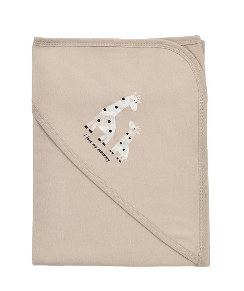BabyCosy Paturica din bumbac organic Girafa Mink 85X85 cm