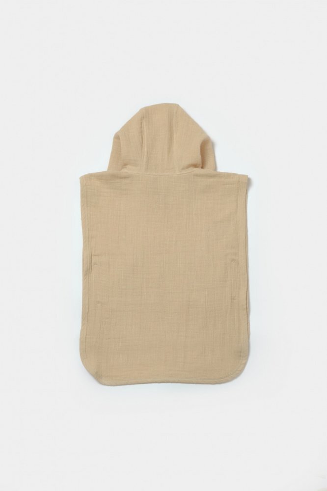 BabyCosy Prosop plaja poncho copii din muselina absorbanta Apricot