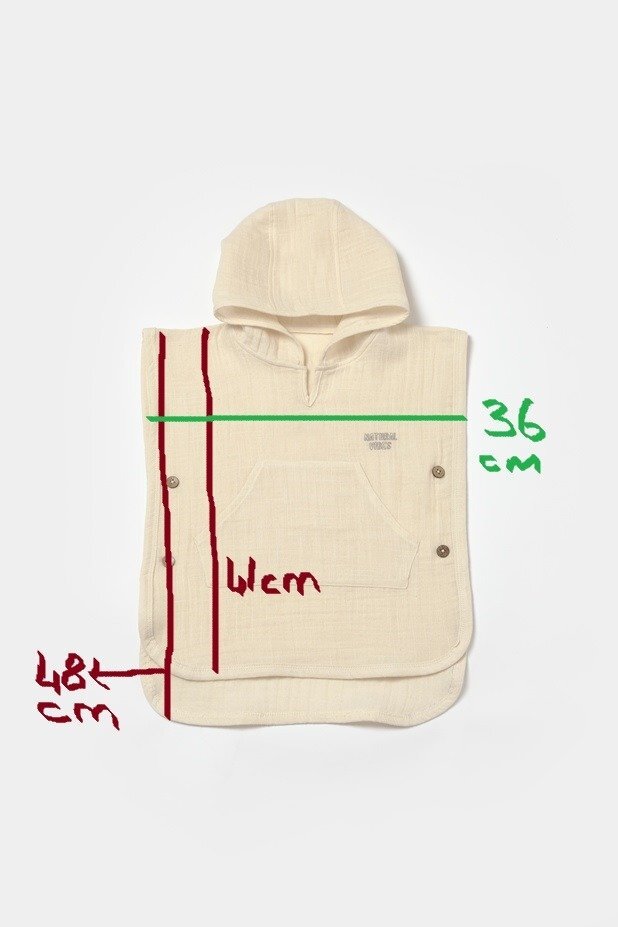 BabyCosy Prosop plaja poncho copii din muselina absorbanta Apricot