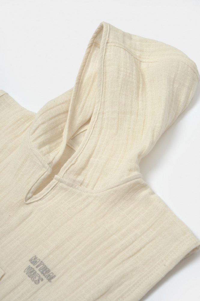 BabyCosy Prosop plaja poncho copii din muselina absorbanta Stone