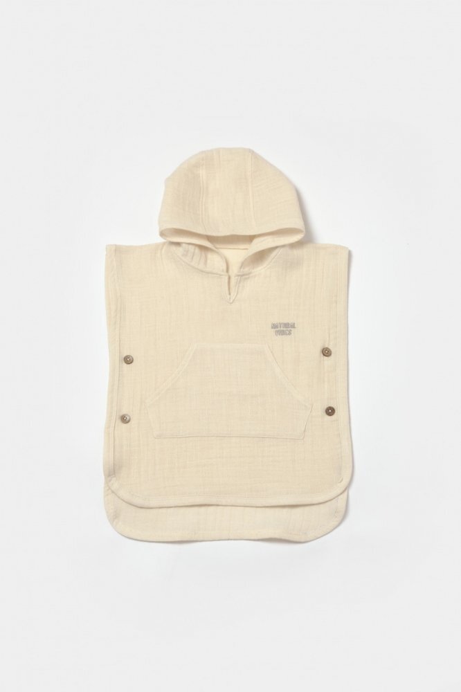 BabyCosy Prosop plaja poncho copii din muselina absorbanta Stone