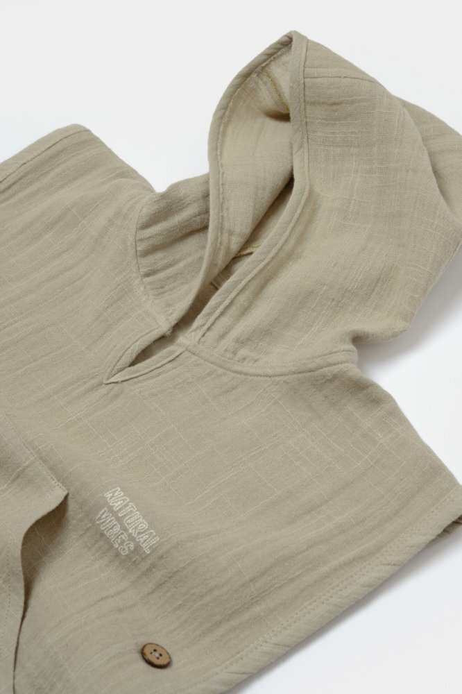 BabyCosy Prosop plaja poncho pt copii din muselina absorbanta Verde