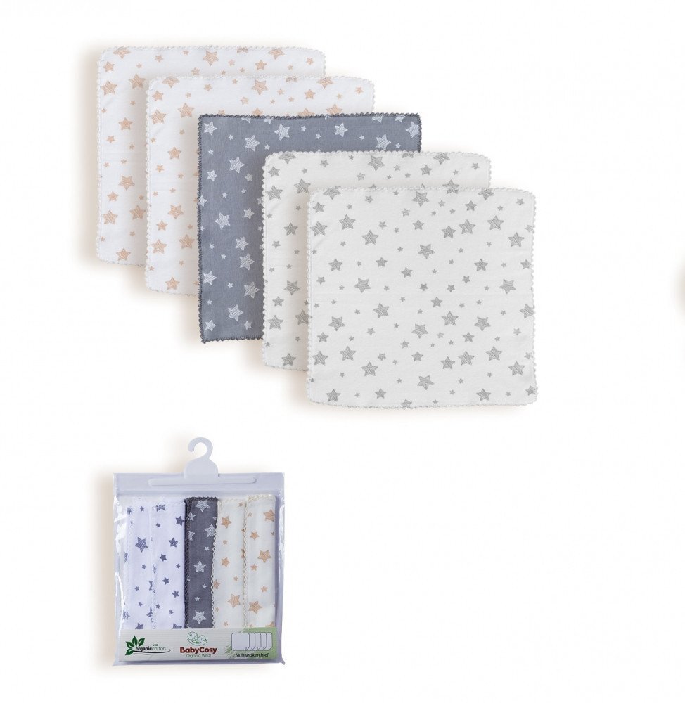 BabyCosy Set 5 prosopele bumbac organic 100 24x24 cm
