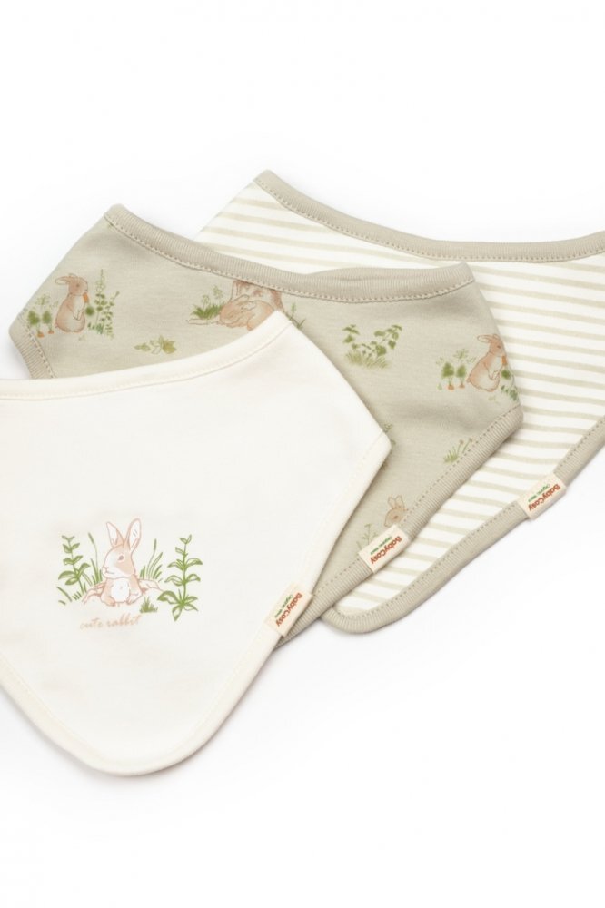 BabyCosy Set de 3 bavete pentru nou nascut 100 bumbac organic Rabbit