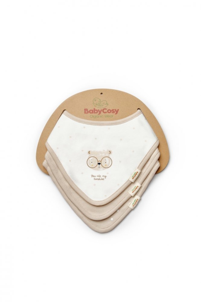 BabyCosy Set de 3 bavete pentru nou nascut 100 bumbac organic TeddyBear